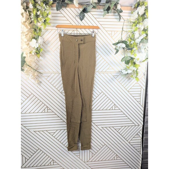 American Apparel Women's Classic Riding Pant Camel Ribbed High Waist SMALL - Picture 4 of 6